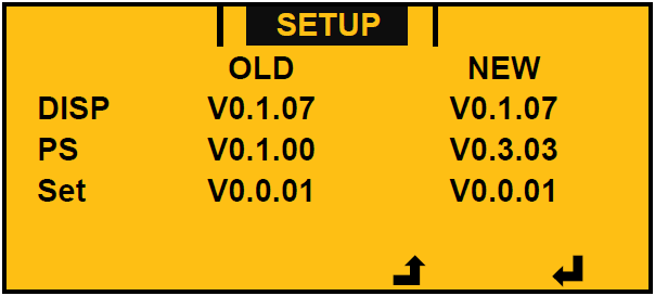 DURCHFÜHRUNG DER UMRÜSTUNG Beispiel: Fronius IG TL - Update via USB-Stick Ablauf des Software-Update / Am Wechselrichter erscheint die Anzeige der SW-Versionen / OLD = im Wechselrichter / NEW = auf
