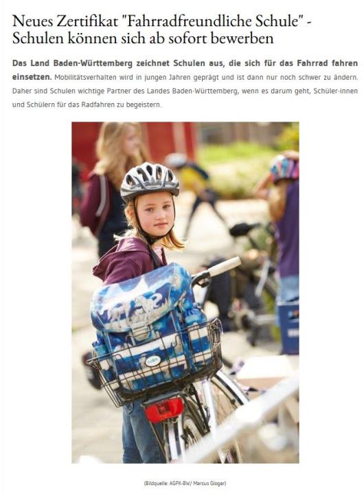 ADFC-Position: Fahrradfreundliche Schulen!