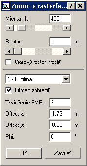 Raster Symbol nástroja: (Nakresliť raster) Prostredníctvom tejto položky menu je možné pod okno PC-CRASH podložiť raster.