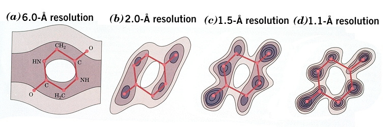 Proteinkristallstrukturen erreichen keine atomare Auflösung - Proteinkristalle dreidimensionale Gitter mit hohem Wassergehalt - wässrige Lösungsmittel nötig für strukturelle Integrität des