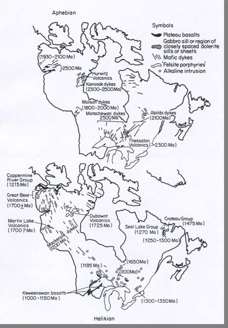 Proterozoische Gangschwärme im Bereich der Hudson Bay