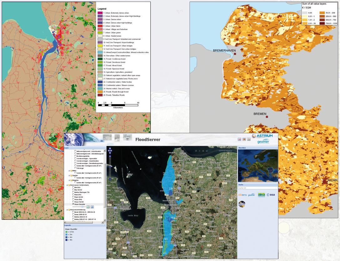 Hochwasser Management Landnutzungskarten unterstützen das Flutinformationssystem der EU Erstellung von