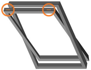 In drei Schritten zum passenden Zubehör 1. Die Informationen über den Typ und die Maße des Dachfensters finden Sie auf dem Typenschild am Fensterrahmen.