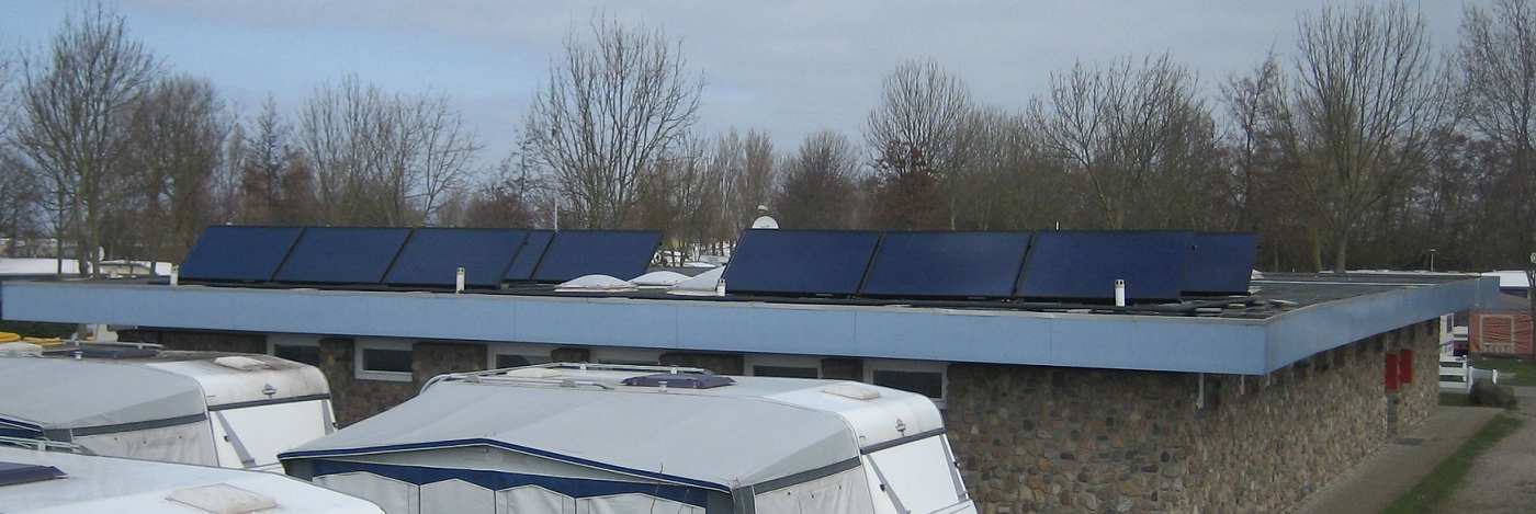 Lösungen für große Solarwärmeanlagen Ansicht: Sanitärgebäude Campingplatz