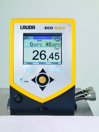 LAUDA ECO Anwendungen Vorteile Kontrollköpfe Geräte Zubehör ECO Kontrollkopf Silver Die Kontrollköpfe Silver mit 2,0 kw Heizleistung (bei 230 V) sind jetzt ideal für Temperieraufgaben bis 200 C und