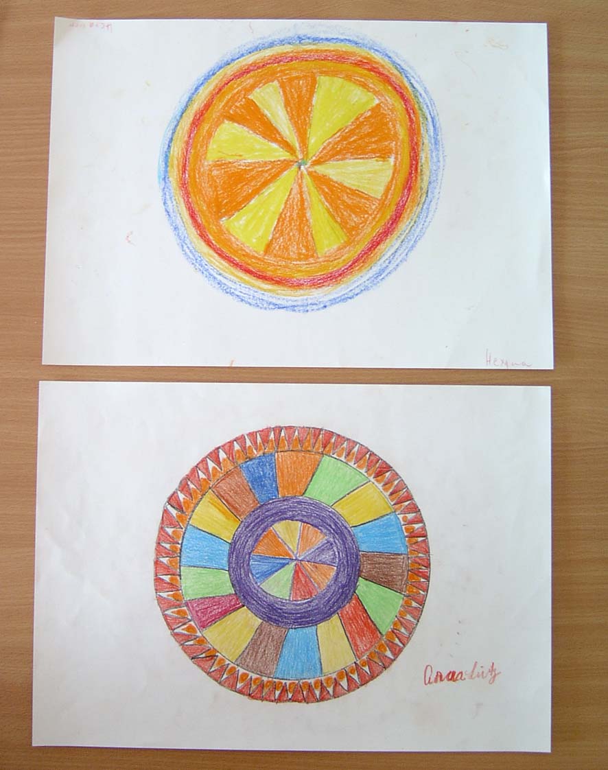 Kreisbild/Mandala Zentrierende und orientierende Wirkung Halt im Mittelpunkt und Begrenzungslinie Entstehung von