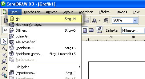 Kurzanleitung für die Erstellung von einfachen Strassmotiven mittels Corel Draw 1.