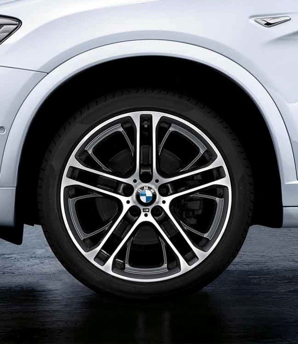 BMW X3 Sommerkompletträder (F25) Teilenummer 36 11 2 183 900 Felge Styling M Doppelspeiche 310 Bicolor, orbitgrey/ glanzgedreht VA: 8.