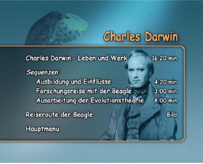 46 02579 Charles Darwin und die Evolution Begleitheft Seite 2/6 zurück führt zum jeweils übergeordneten Menü. Mit den Buttons > und < können Sie zwischen Bildern/Grafiken vor-/zurückblättern.