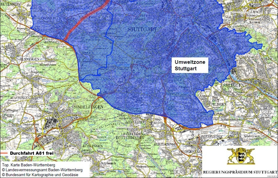 Umweltzonen in der Region Stuttgart Umweltzone Ludwigsburg und Umgebung
