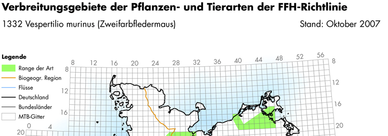 2.2 Bestandssituation in Deutschland und Niedersachsen 2.2.1 Bestandssituation in Deutschland In Deutschland sind wenige Wochenstuben der Art bekannt (zwei in Mecklenburg- Vorpommern, eine in Brandenburg (ZÖLLICK et.