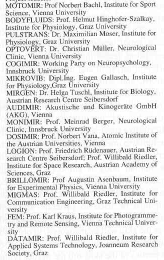 Who was who in Austromir-91 BUNDESMINISTERIUM FÜR WISSENSCHAFT UND FORSCHUNG o. Univ.-Prof. Dr. Hans Tuppy, Bundesminister für Wissenschaft und Forschung (bis 18.4.1989) Vizekanzler Dr.