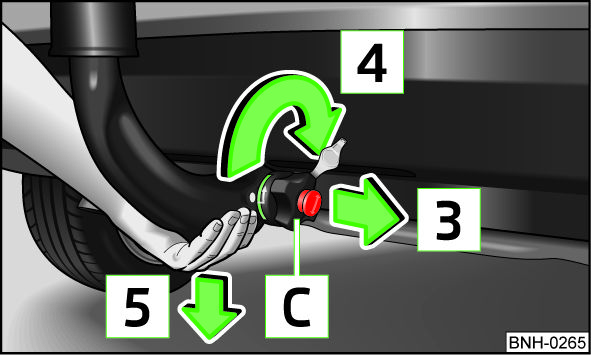 Die folgenden Punkte prüfen. Die grüne Markierung A» Abb. 109 am Handrad zeigt zur weißen Markierung an der Kugelstange. Das Handrad liegt dicht an der Kugelstange an - es ist kein Spalt vorhanden.