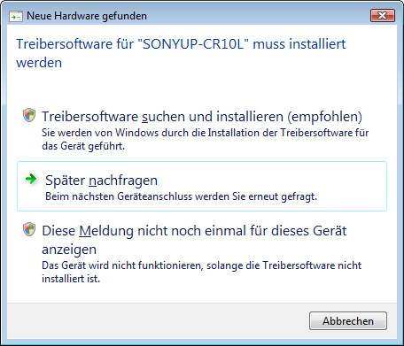 Installieren des Druckertreibers unter Windows Vista Vor der Installation Hinweise zu Versionsaktualisierungen Falls Sie einen Druckertreiber aktualisieren wollen, entfernen Sie den installierten