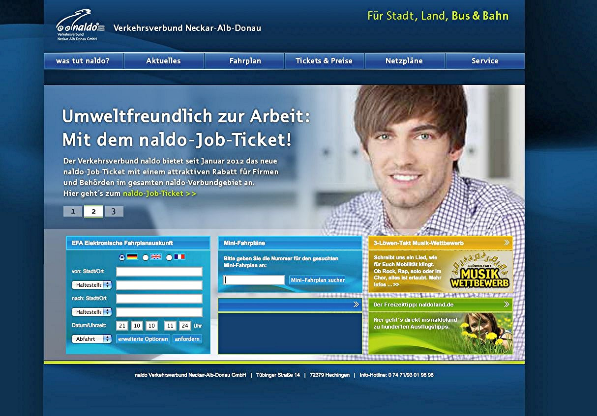 Neues Job-Ticket-Modell für das Universitätsklinikum Tübingen (UKT) Mit dem neuen naldo-job-ticket für die über 9.