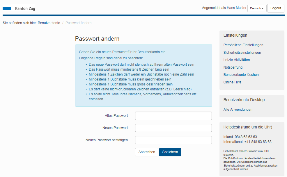 .4. Kann ich mein Passwort ändern? Ja! Melden Sie sich am Benutzerkonto an. Unter den Sicherheitseinstellungen können Sie das Passwort ändern.
