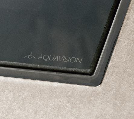 Classic-Serie Designs Glasfronten erhältlich in schwarz vollverspiegelt (MirrorVision, MirrorVision+ ) polarweiss Das originale, einzigartige Aquavision-Design mit Rahmen aus poliertem Edelstahl, in