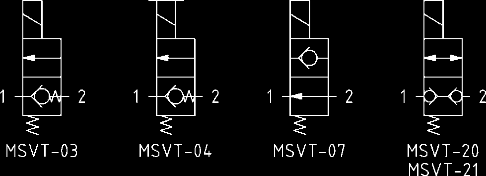 2/2-Wege-Standard-Sitzventil MSVT universelle Type max. 250 bar max. 30 l/min Beschreibung Magnetventile der Baureihe MSVT sind sitzdichte, vorgesteuerte 2/2-Wege-Einschraubventile.
