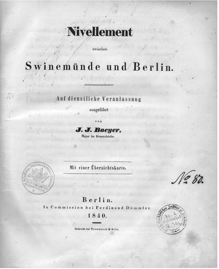 Praktische geodätische Arbeiten 1835 Nivellement