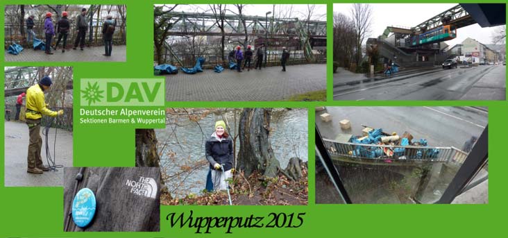 KLE JUG FAM HÜT WAN VOR SKI OKI SEKT Jedes Jahr im März ruft das Ressort Umweltschutz der Stadt Wuppertal alle Bürger und Vereine dazu auf, die Ufer der Wupper von Müll zu befreien.
