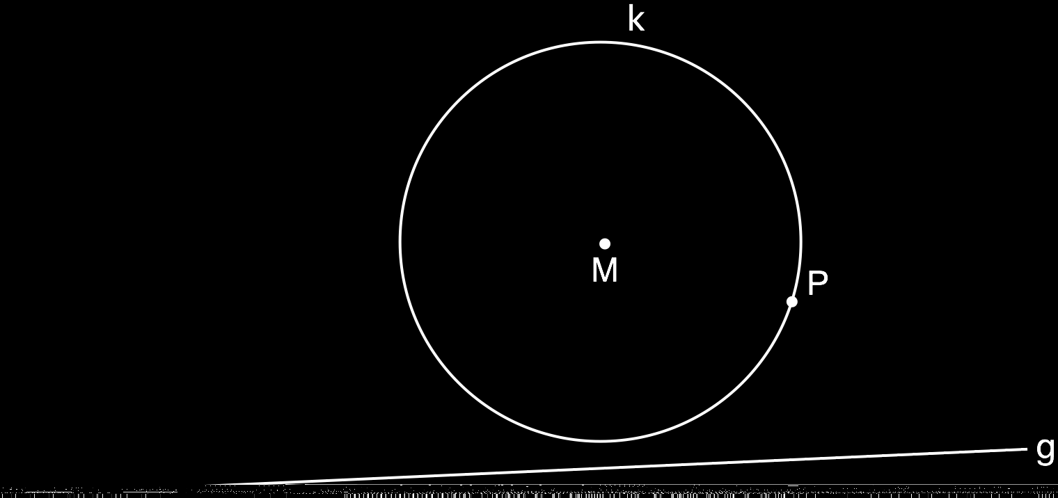 9. a) Konstruieren Sie die Tangenten an den Kreis k, die durch den Punkt P verlaufen.