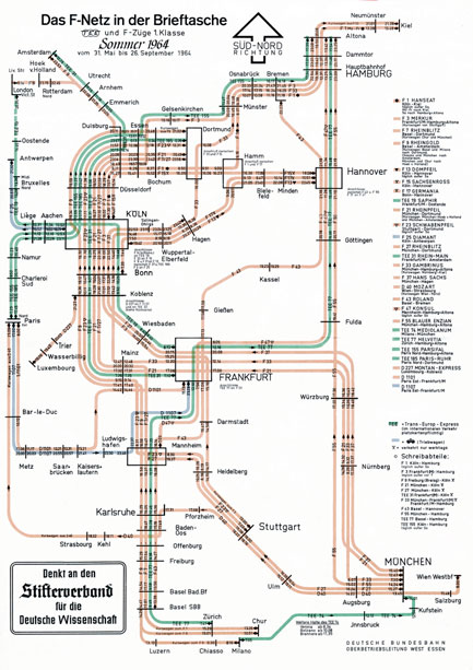 50 Jahre Trans Europ Express. Deutschland war in den 1950er Jahren von einer boomenden Wirtschaft geprägt.