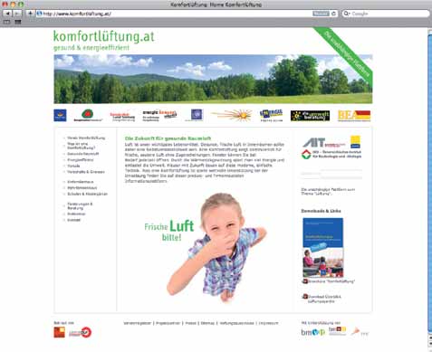 Weiterführende Informationen Internetplattform www.komfortlüftung.