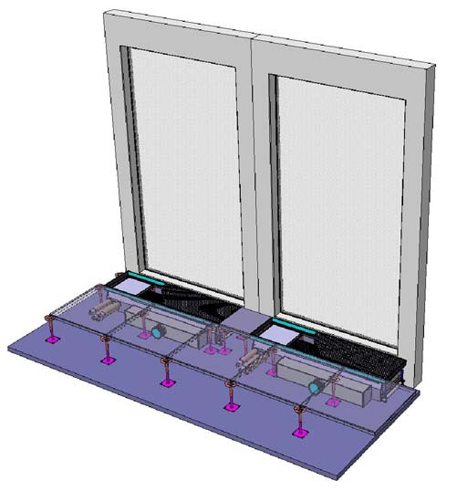 Induktionsgeräte für den Einbau in Doppelböden Typ HFB Montage Die kompakte Bauweise erlaubt eine Geräteaufstellung zwischen den Bodenstützen.