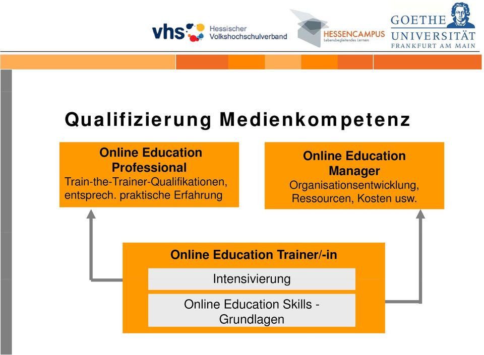 praktische Erfahrung Online Education Manager Organisationsentwicklung,