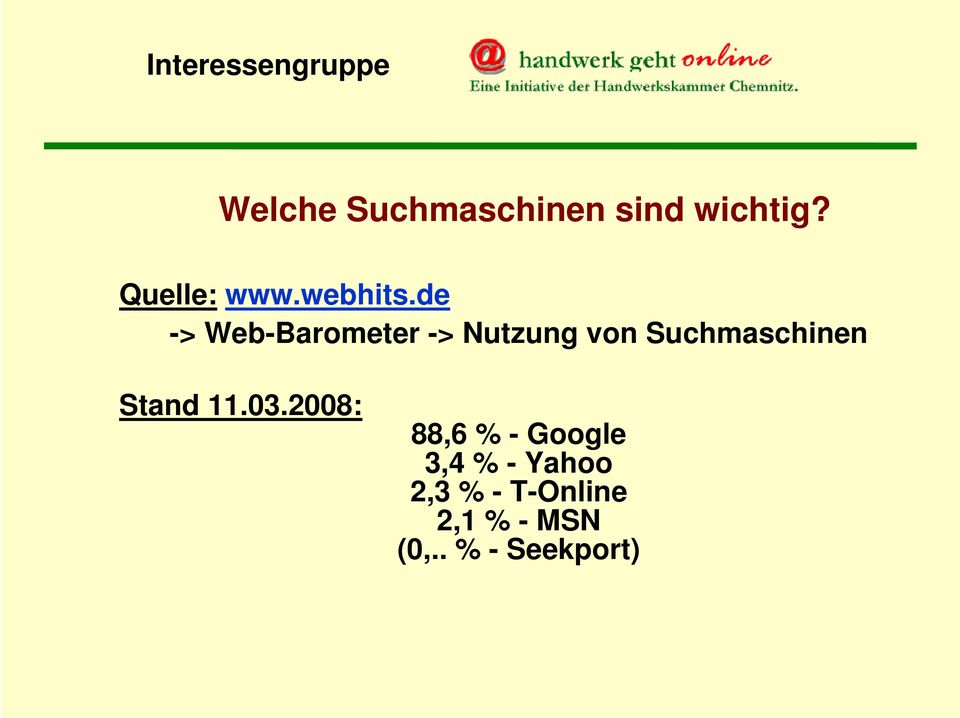 de -> Web-Barometer -> Nutzung von Suchmaschinen