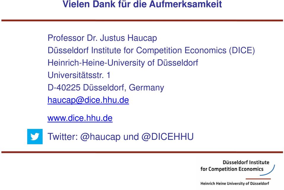 (DICE) Heinrich-Heine-University of Düsseldorf Universitätsstr.
