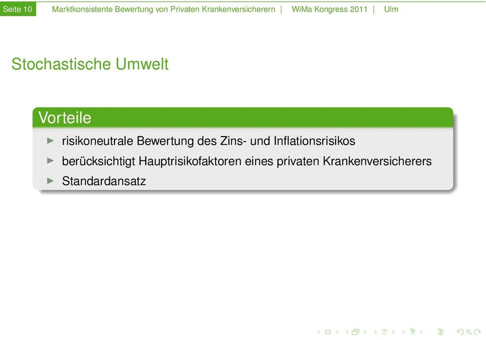 Vorteile risikoneutrale Bewertung des Zins- und Inflationsrisikos