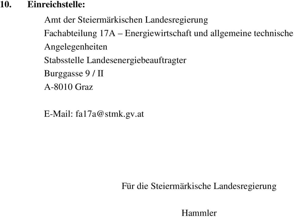Angelegenheiten Stabsstelle Landesenergiebeauftragter Burggasse 9 /
