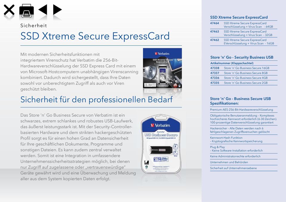 Hardwareverschlüsselung der SSD Express Card mit einem von Microsoft-Hostcomputern unabhängigen Virenscanning kombiniert.