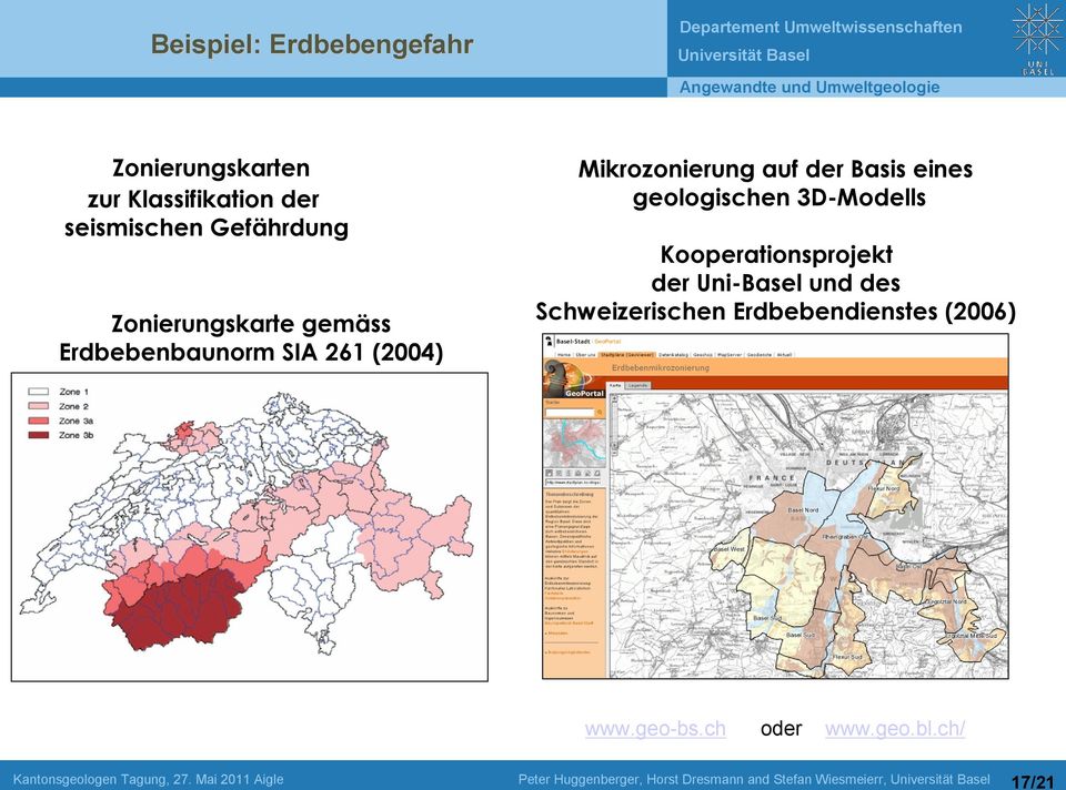 geologischen 3D-Modells Kooperationsprojekt der Uni-Basel und des Schweizerischen