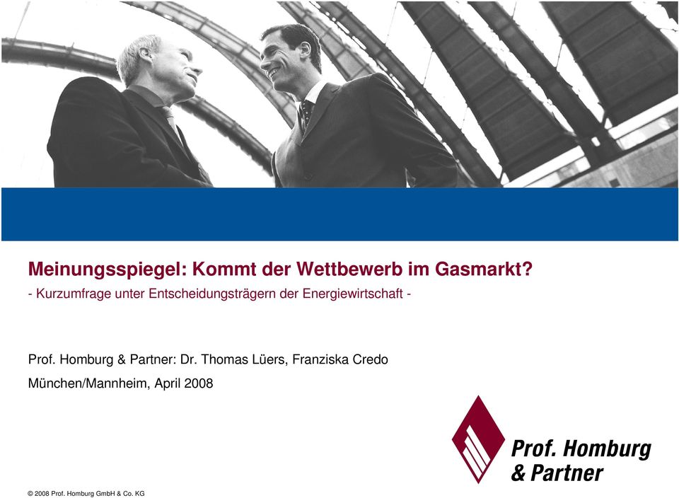 Energiewirtschaft - Prof. Homburg & Partner: Dr.