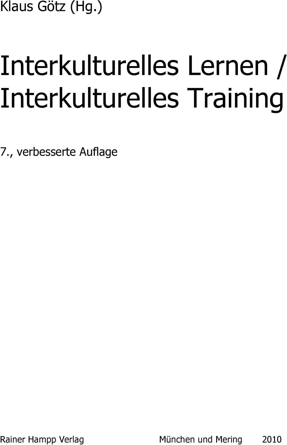 Interkulturelles Training 7.