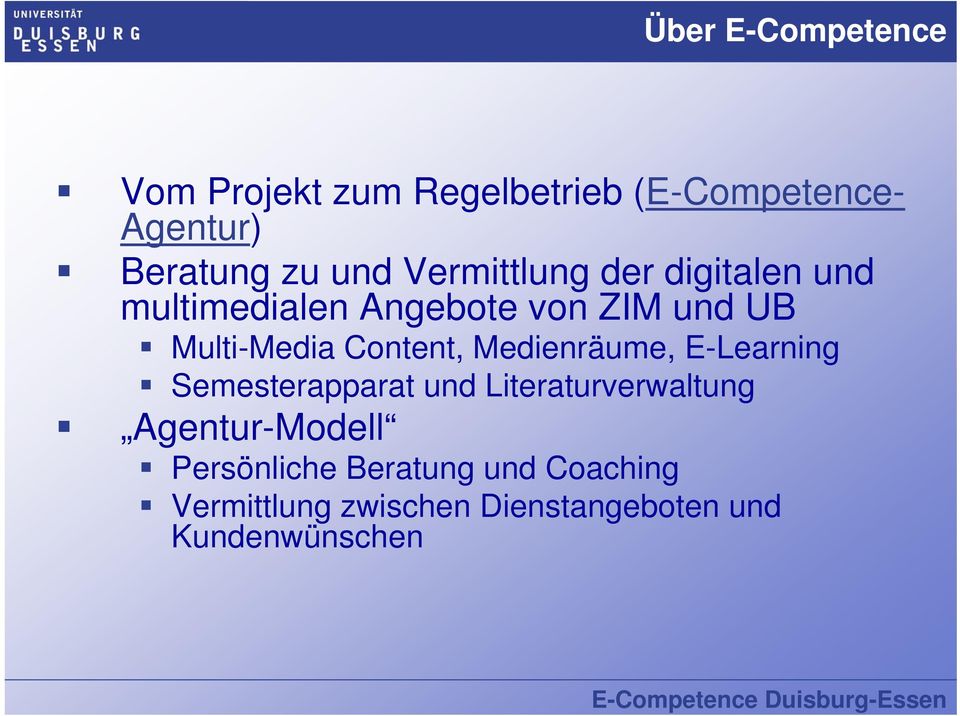 Content, Medienräume, E-Learning Semesterapparat und Literaturverwaltung