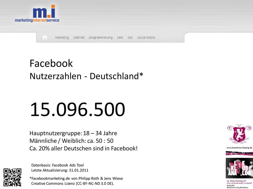 20% aller Deutschen sind in Facebook!