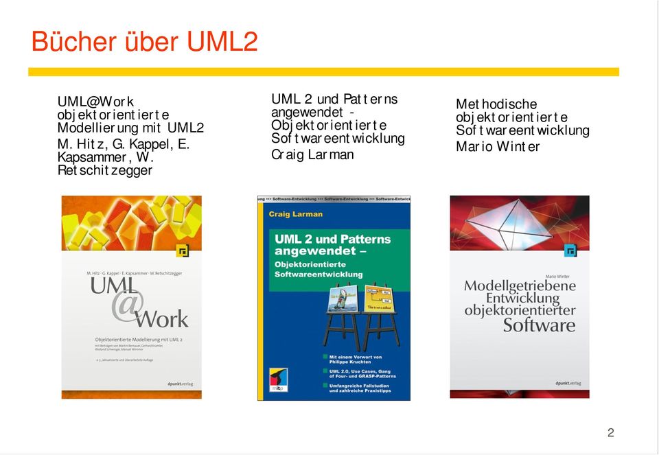 Retschitzegger UML 2 und Patterns angewendet - Objektorientierte