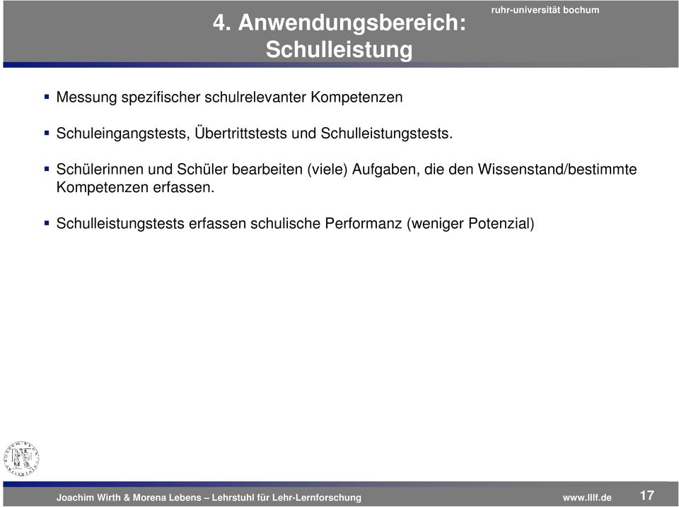 Schülerinnen und Schüler bearbeiten (viele) Aufgaben, die den Wissenstand/bestimmte