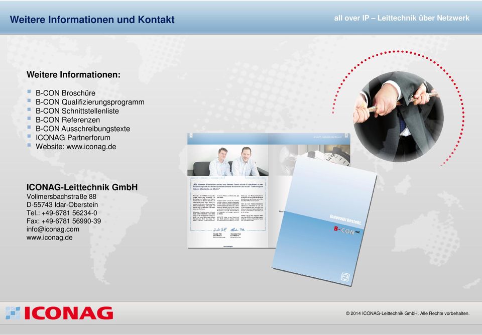 Ausschreibungstexte ICONAG Partnerforum Website: www.iconag.
