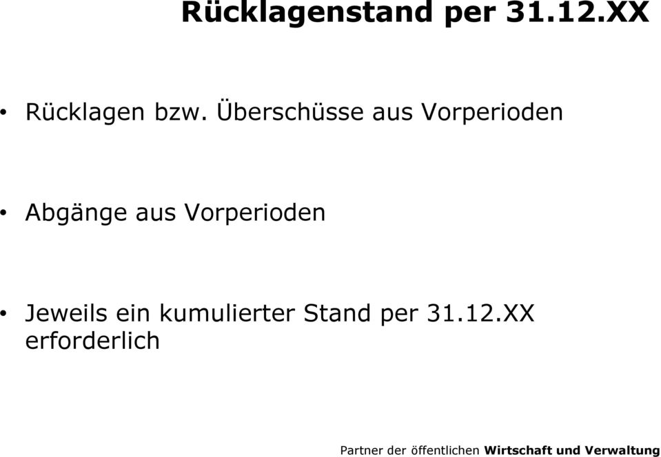 Überschüsse aus Vorperioden Abgänge