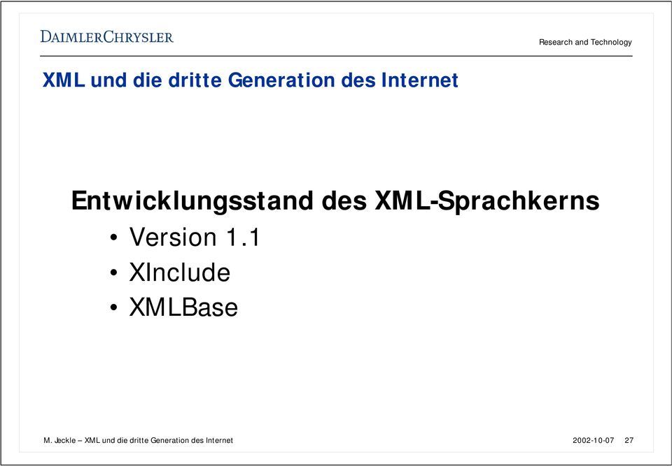 Version 1.1 XInclude XMLBase M.