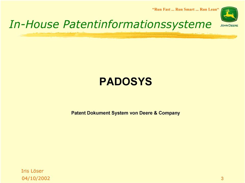 Patentinformationssysteme PADOSYS