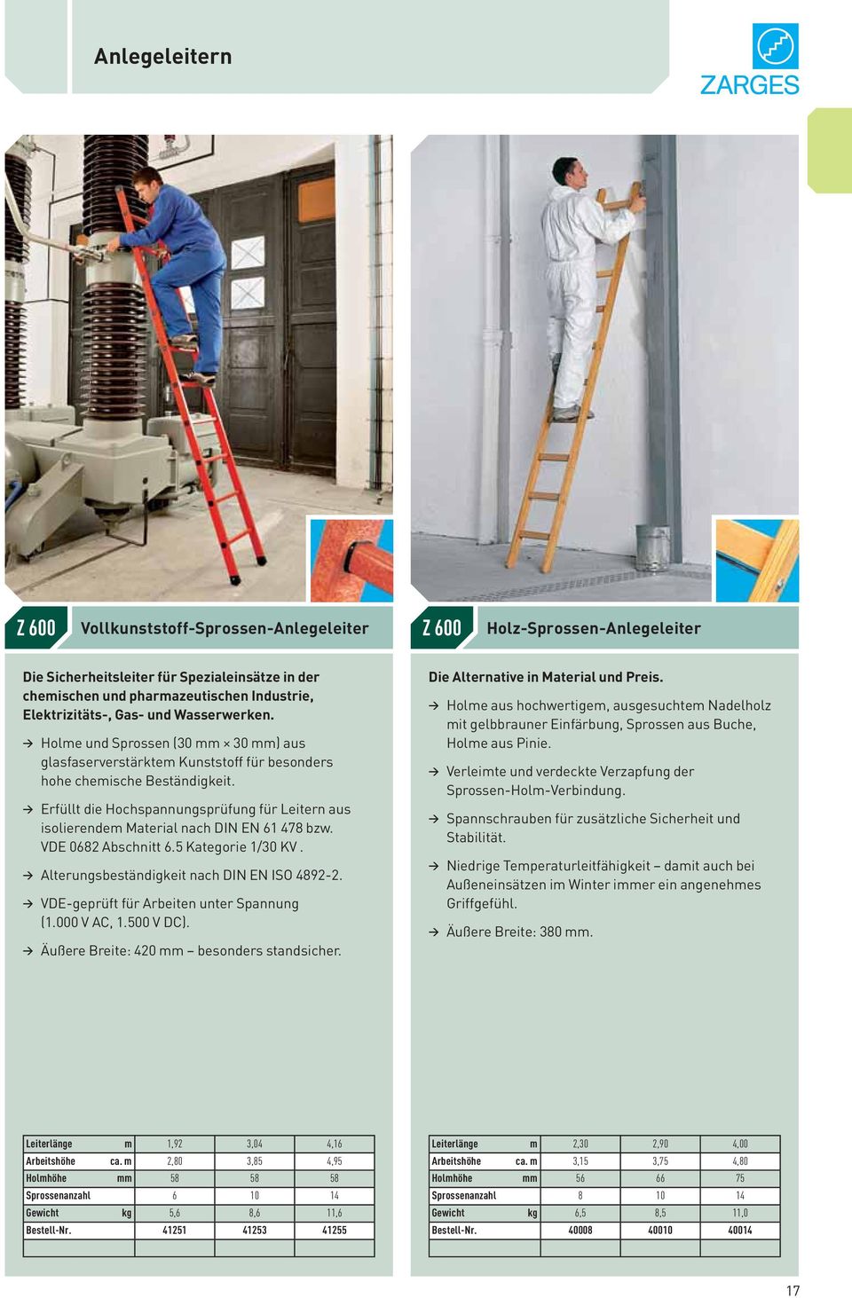 Erfüllt die Hochspannungsprüfung für Leitern aus isolierendem Material nach DIN EN 61 478 bzw. VDE 0682 Abschnitt 6.5 Kategorie 1/30 KV. Alterungsbeständigkeit nach DIN EN ISO 4892-2.