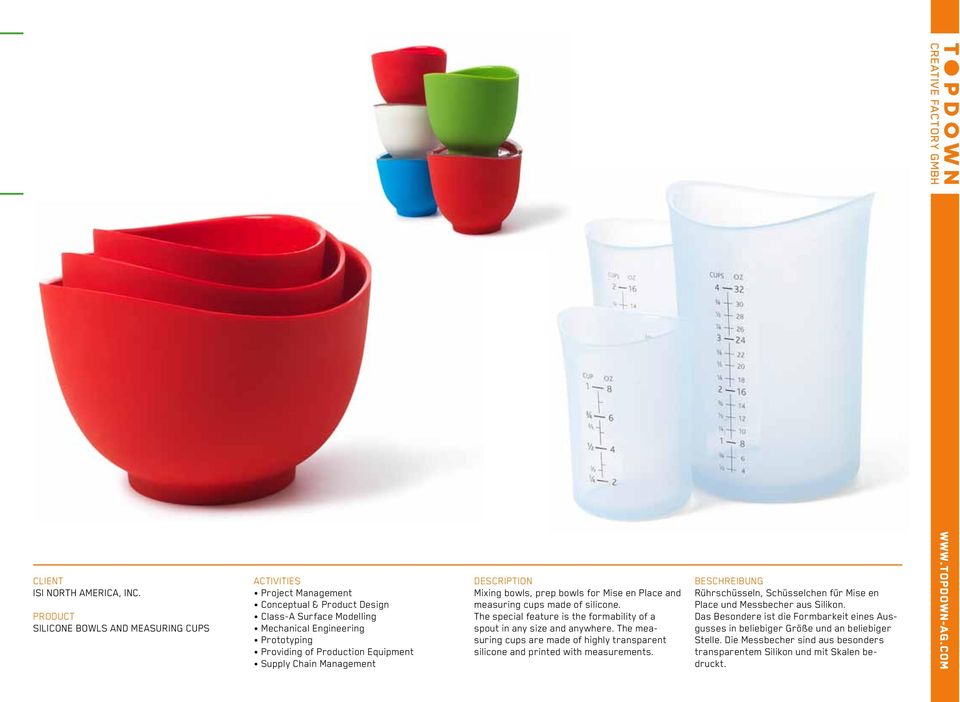 The measuring cups are made of highly transparent silicone and printed with measurements.