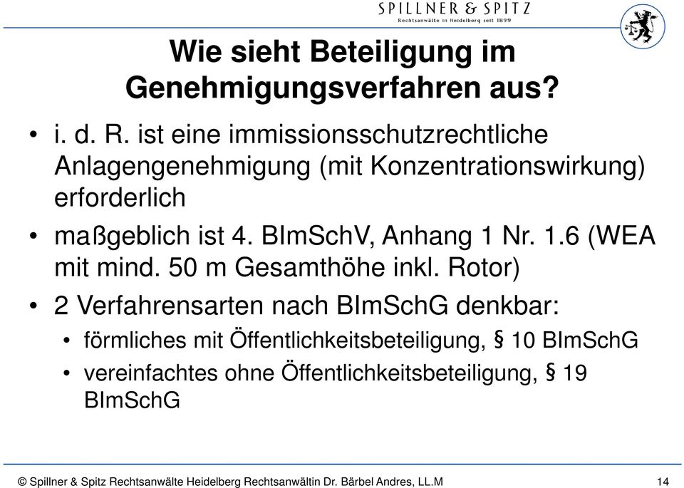 BImSchV, Anhang 1 Nr. 1.6 (WEA mit mind. 50 m Gesamthöhe inkl.