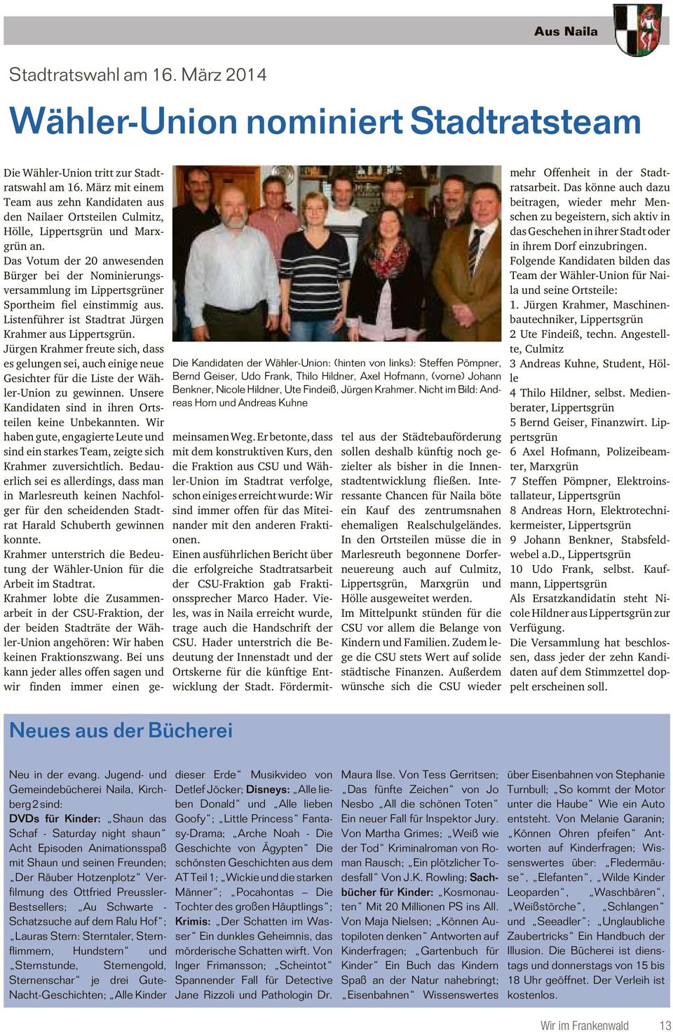 Nicole Hildner, Ute Findeiß, Jürgen Krahmer. Nicht im Bild: Andreas Horn und Andreas Kuhne Die Wähler-Union tritt zur Stadtratswahl am16.