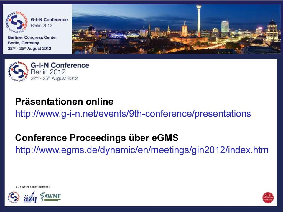 Conference Proceedings über egms